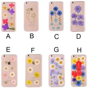 Hot Epoxy Dripping Pressed Real Dried Flower Soft TPU Cover Case For iPhone 7 8 6 Se X
