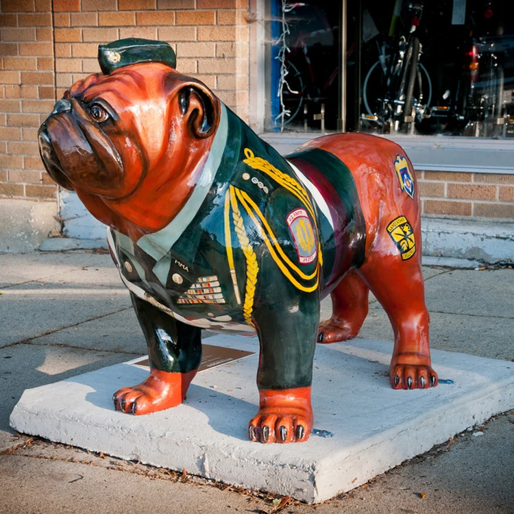 life size bulldog statue