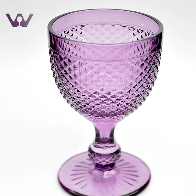 machined press made different size glass water goblet for sale