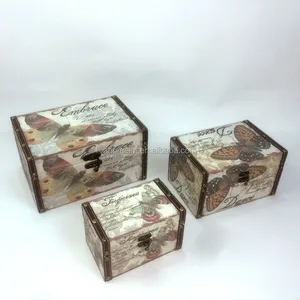 MDF Butterfly User-Friendly Linen Cover Wooden Storage Trunk