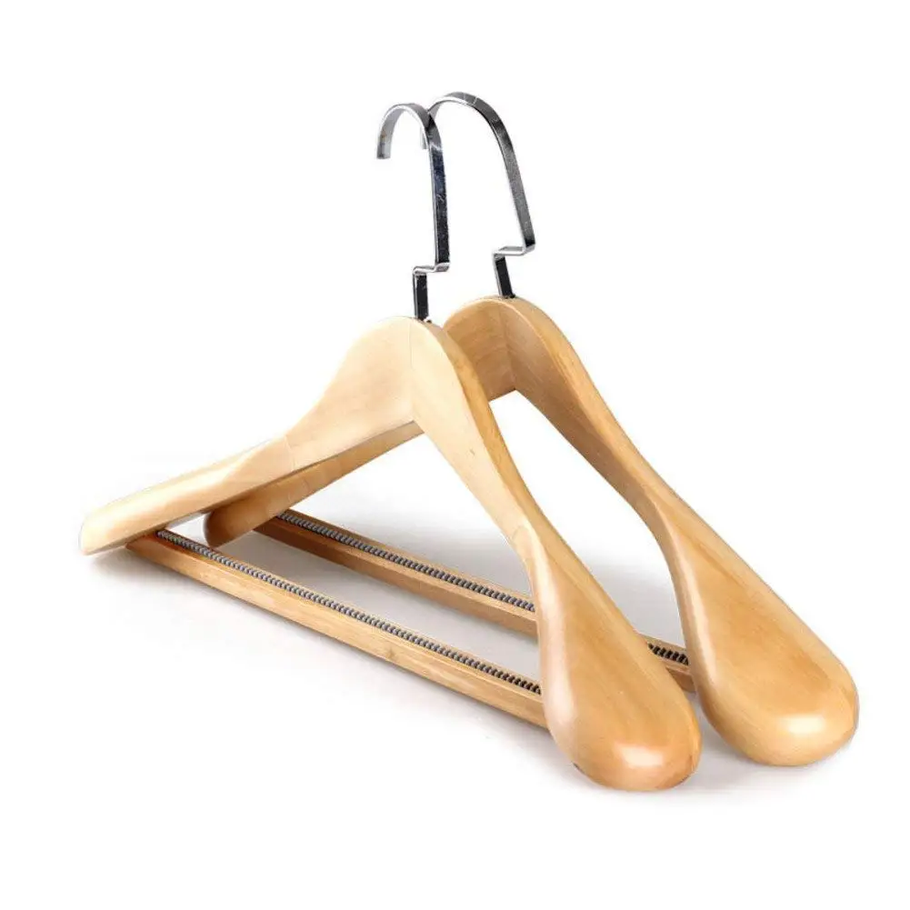 SE7VEN Solid Wood Coat Hanger Retro Seamless Wooden Racks Household NonSlip Hanger Wood Clothes