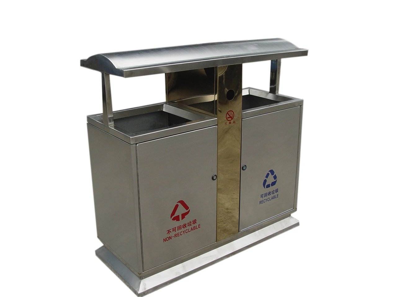 waterproof stainless steel double classify trash garbage bin