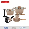 High quality 16 piece cast aluminum ceramic non-stick cookware sets kitchen soup pot / sauce pan / fry pan