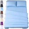 hotel linen 200TC sky blue color bed sheet set 100% cotton
