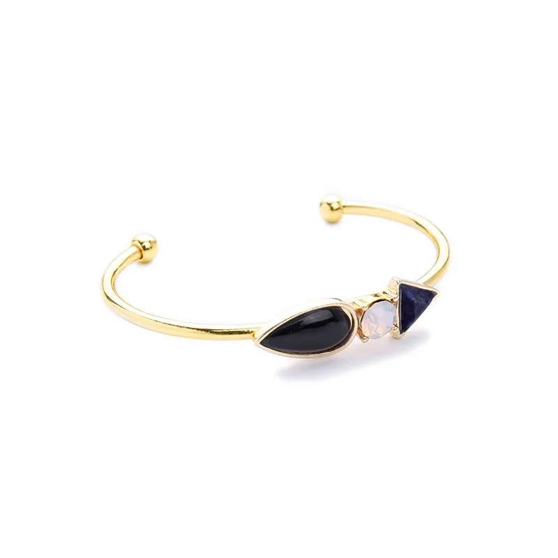 

sl00488 Qingdao Kiss Me Fashion Alloy Women Jewelry Bangle, Trendy Triangle Gold Plated Open Bangle Bracelet