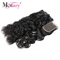 

Best Shipping 3 Bundles With Closure Water Wave Brazilian Human Hair Weave Retail Online Shopping Cuticle Aligned Hair