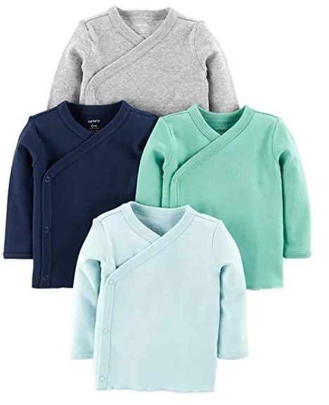 

Baby of 3-Pack Long-Sleeve Side-Snap Cotton Shirts, Rich in color