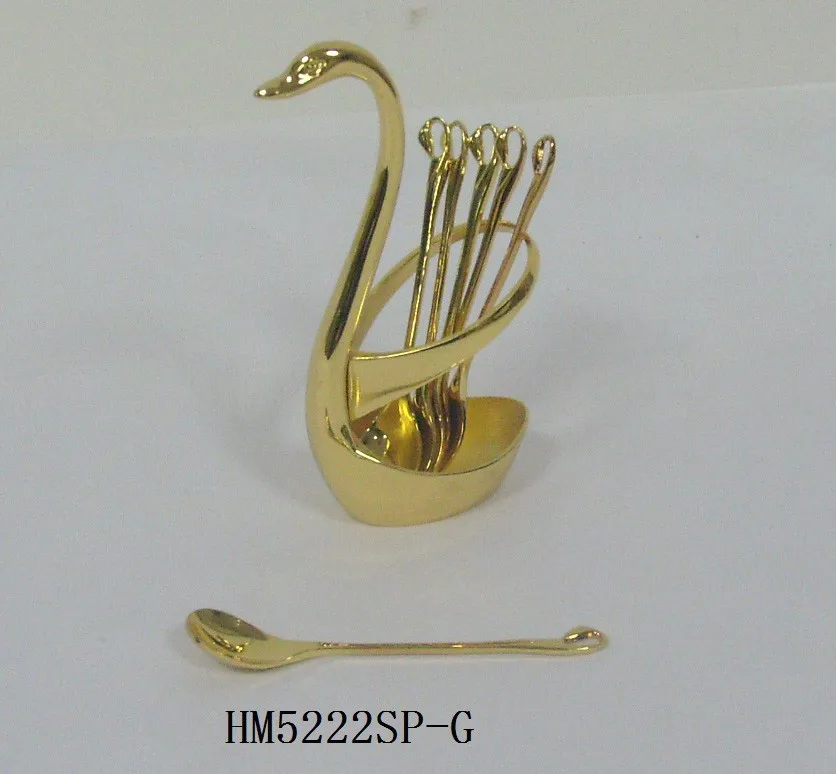 Arabic Luxury Metal Wire Spoon Fork Storage Rack Holder With Handle