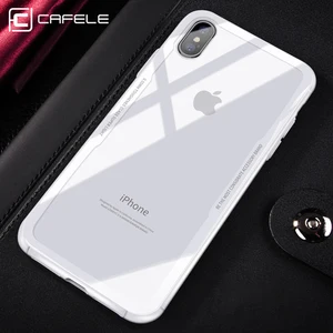 2019 cafele newest mobile accessories glass transparent back clear  case  cell phone cases cover for iphone x/xs /xr xs max