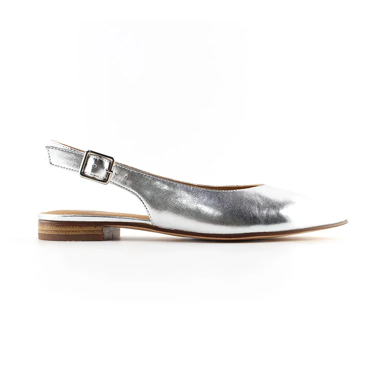 silver flat shoes womens