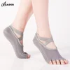 Cheap wholesale grey anti-slip yoga toe socks for women fitness