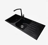 Double bowl topmount germany granite kitchen sink with drain board
