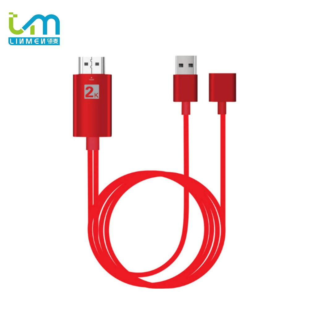 Linmen Full HD 1080P USB Female to HDMI Male Cable for Type C Android iOS to TV