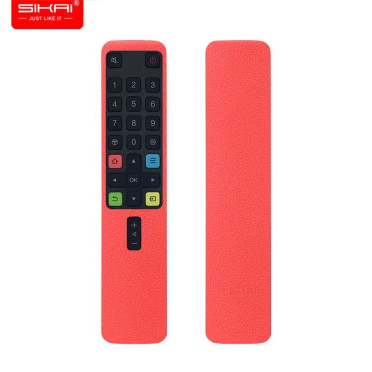 

Sikaicase protective silicone tv remote control cover for TCL RC801L control remote controller rubber skin cover, Black,red,blue,fluorescent blue,fluorescent green,see as the pics