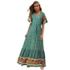 Long Maxi Dress Print Sexy Casual Summer Beach Clothes Vestidos Render Elegant Robe Boho Party Women Dresses Y11875