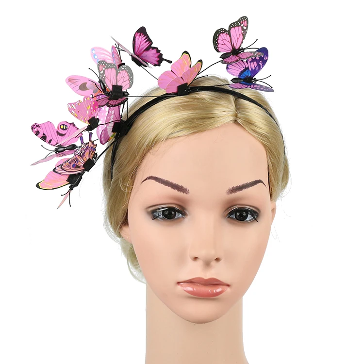 Butterfly Fascinator Headband and Hair Clips Monarch Derby Festival Crown Halloween Bohemian Wedding Fascinator 