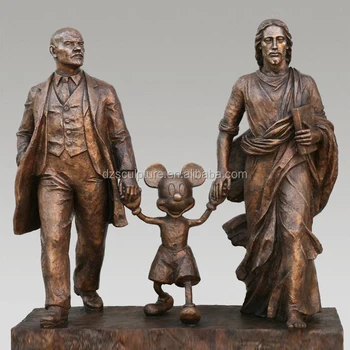 Cast Bronze Cartoon Mickey Mouse Sculpture With Jesus Buy