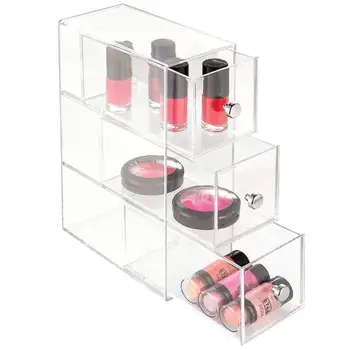 Factory Custom Perfect Stackable 3 Drawer Acrylic Storage Box For