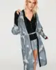 Hot Sale Crane Printed Kimono Windbreak Plus Size Loose Cardigan Coat