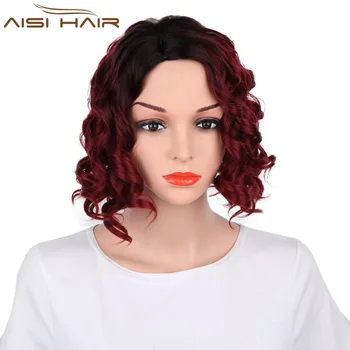 short curly red wig