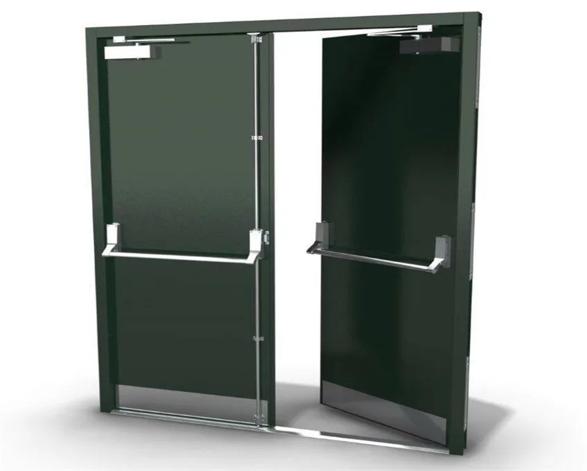 Finished Surface Fireproof Door With Window Metal Fire Doors For Sales