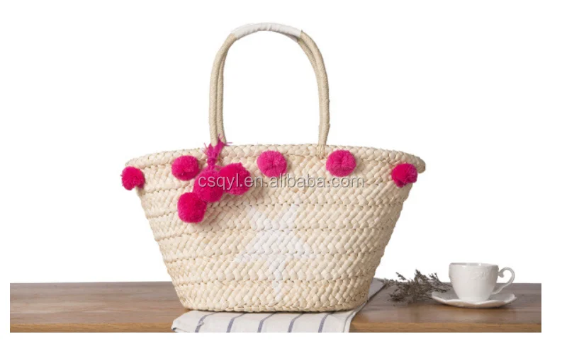 pink raffia bag