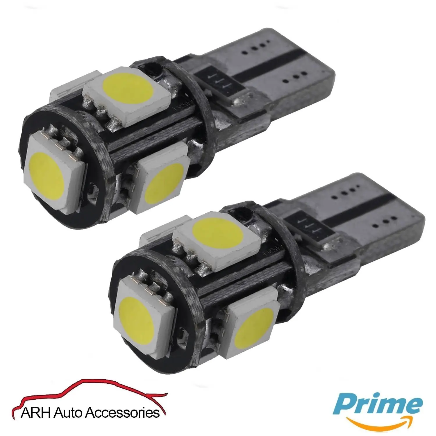 12 V T10 Sidelight Bulbs W5W Pack of 2 Super Bright 5 SMD 501 8 W
