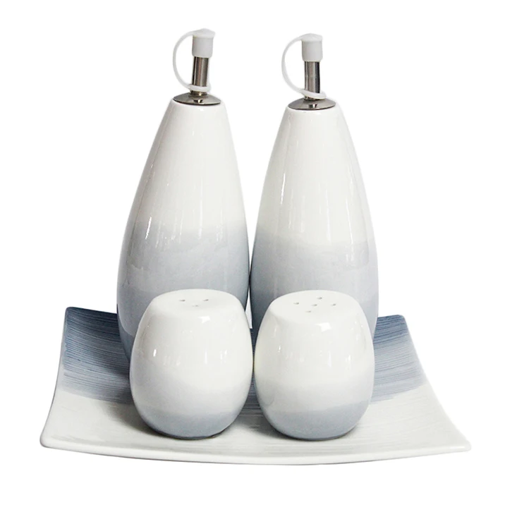 Restaurant used custom colored cheap price cruet set ceramic oil vinegar dispenser
