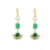LS-D187 Wholesale fashion Malachite earring with crystal bezel design