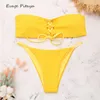 Chinese factory dropshipping 2018 new instagram aliexpress Ability to customize thong bikini yellow swimwear