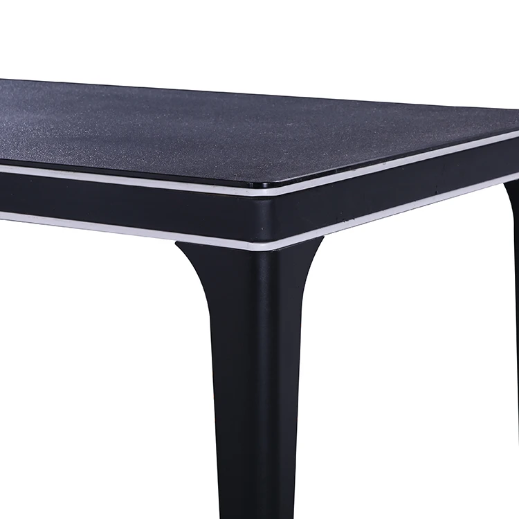 wholesale cheap home furniture kitchen mdf Tempered glass black restaurant dining tables