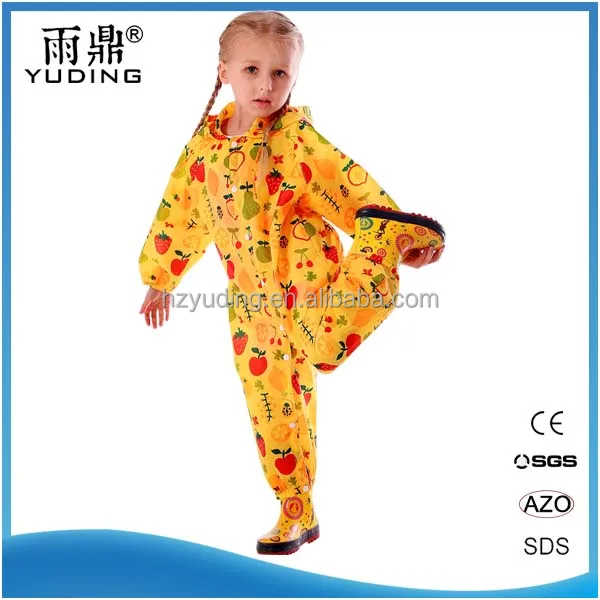 

Lovely Children Flighty Breathe Freely One-Piece Cartoon Raincoat Jumpsuit Multi colors Children Raincoat, Colorful