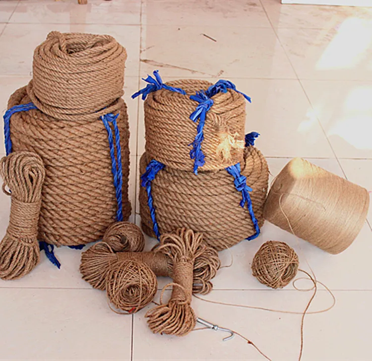 Natural hanging tag jute, fine and coarse manufacturer 1mm-80mm package tug-of-war rope retro decorative DIY rope hemp rope