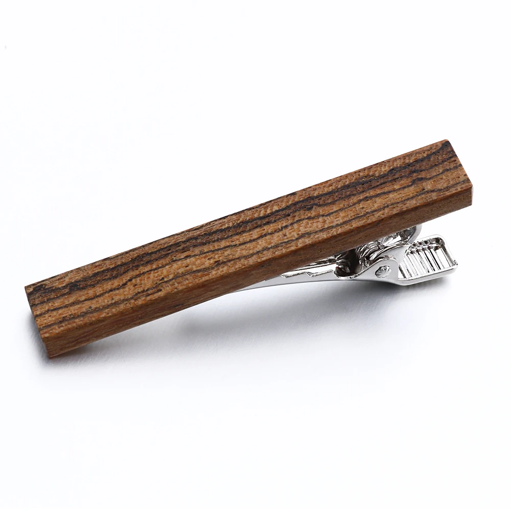 

OB Jewelry-2019 Hot Selling Brass Metal Wooden Tie Clip From Jewelry Factory