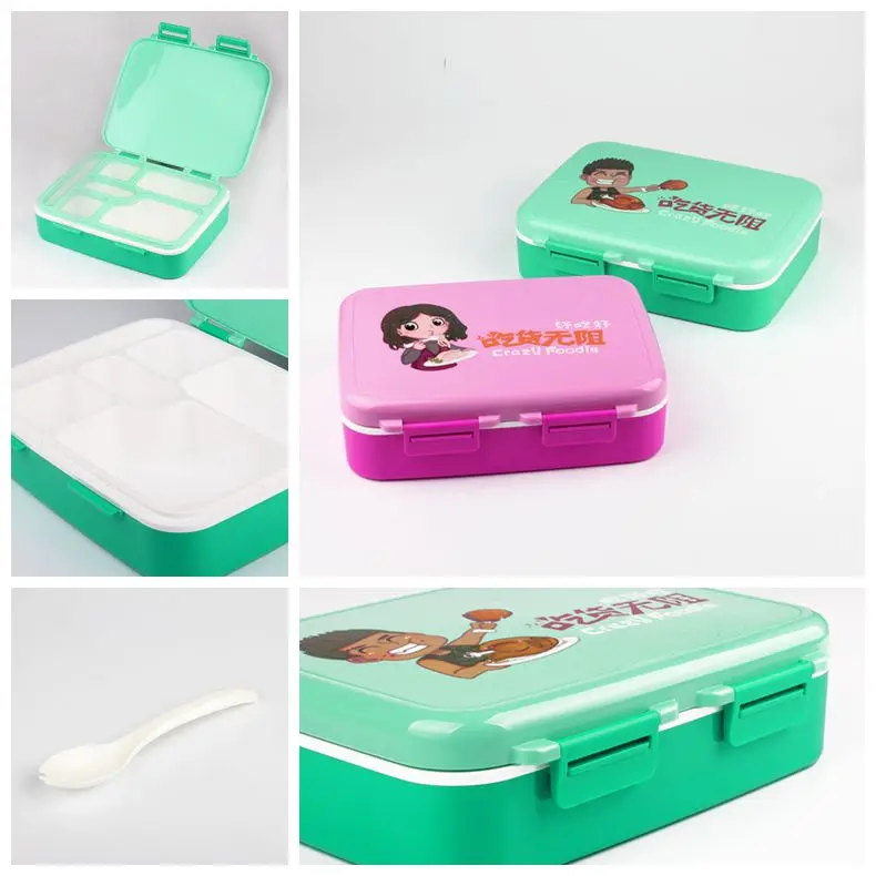 Tiffin Carrier Thermal Lunch Storage Box Storage Boxes & Bins Plastic Rectangle 6 Compartments