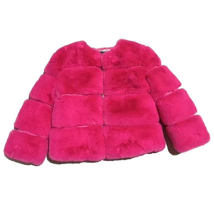 

2018 new fur children's wear jacket stitching thick small children's shirt girls coat autumn and winter warm cotton clothes, Burgundy;camel;pink;black;gray;white;rose red