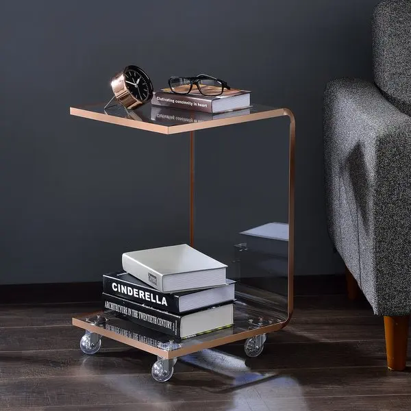 Factory Customize Living Rooms Acrylic Coffee Table C Shape Transparent