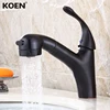 Pull out Oil Rubbed Black Bathroom Wash Basin Mixer Faucet Tap