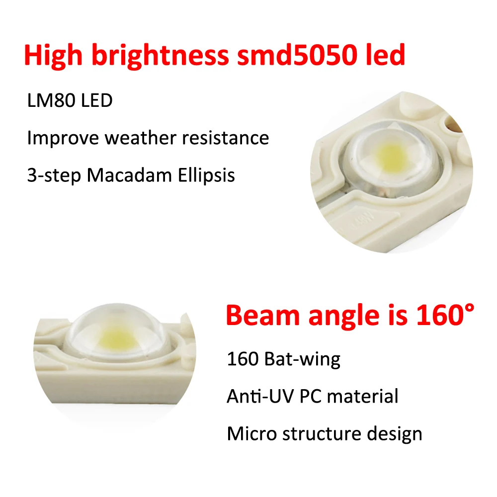 SMD5050 2leds Aluminium base IP65 injection ads led signage light