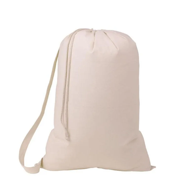 
wholesale extra large eco-friendly hotel cotton durable reusable drawstring laundry bag for sale 