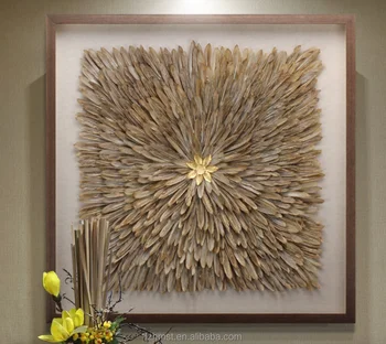 Handicraft 3d Shadow Box Frame Feather Art For Modern Decoration