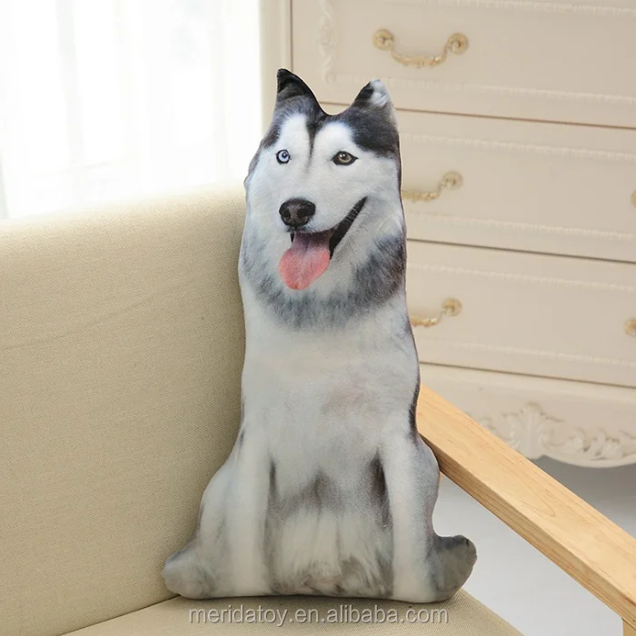 husky dog plush body pillow