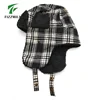Men women warm earmuff plaid winter hat russian winter cap