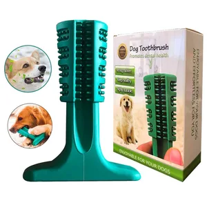 Image of Pet Dogs Natural Rubber Chew Toys Teeth Brushes Wearable Molar Stick Toy Tooth Cleaning Tools For Small Dogs Pet Brushing Toy-S
