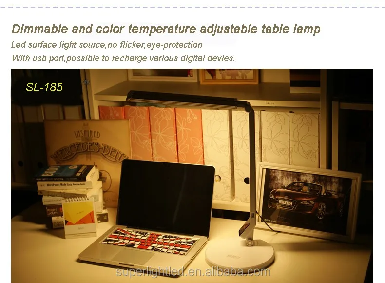 
eye protective led desk reading lights office lamp with USB Charging port 