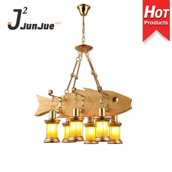 Wood Loft E27 Chandeliers For Bar Cafe American Country Style Lamp
