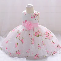 

New Arrival Flower Party Clothes Kids Summer Frock Baptism Dress L1851XZ