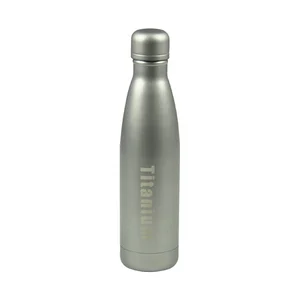 Image of Reusable silver 500ml vacuum insulated sealed titanium water bottle