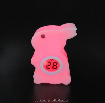 New Rabbit Shape Room Thermometer Temperature Displayer Led Color Changing Night Light Lamp For Babies Kids Children Buy Light Night Light Rabbit