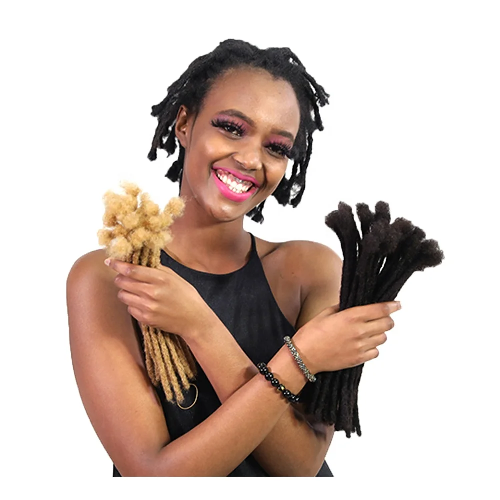 

Reggae Human Dreadlocks Soft Twist Braiding Crochet Handmade Afro Kinky Dread Locs Hair Extension 0.8CM for African wig
